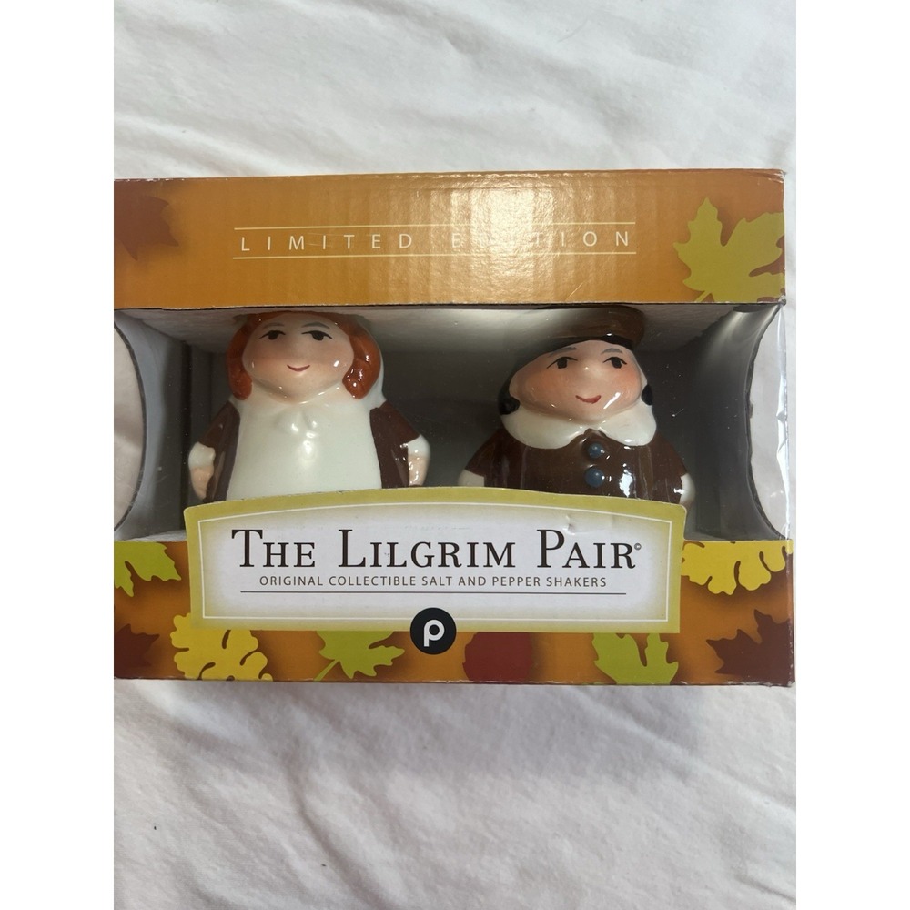 The Lilgrim Pair Salt & Pepper Shakers Publix Limited Edition Thanksgiving NIB